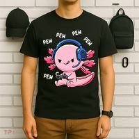 Axolotl Gaming Anime Video Game Pew Gamer T-Shirt thumb 6