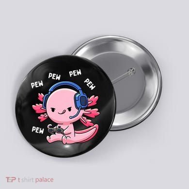 Axolotl Gaming Anime Video Game Pew Gamer Button