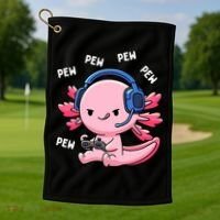 Axolotl Gaming Anime Video Game Pew Gamer Golf Towel thumb 1