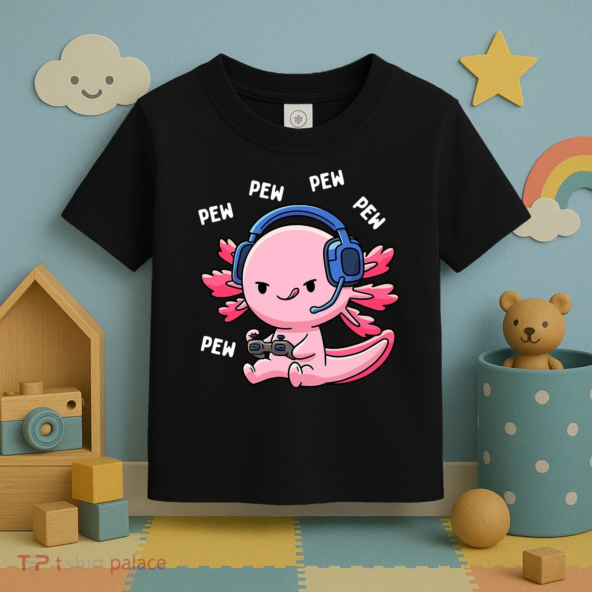 Axolotl Gaming Anime Video Game Pew Gamer Toddler T-Shirt