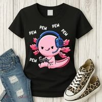 Axolotl Gaming Anime Video Game Pew Gamer Women's T-Shirt thumb 3