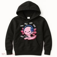 Axolotl Gaming Anime Video Game Pew Gamer Kids Hoodie thumb 0