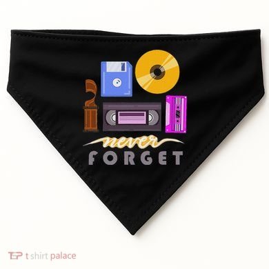 A Good Apparel Co. Never Forget Retro Vintage Cassette Tape Floppy Disk Vhs Cd USA-Made Doggie Bandana