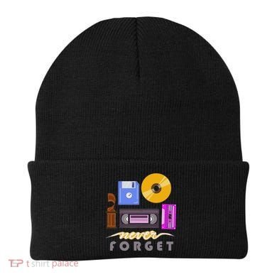 A Good Apparel Co. Never Forget Retro Vintage Cassette Tape Floppy Disk Vhs Cd Beanie