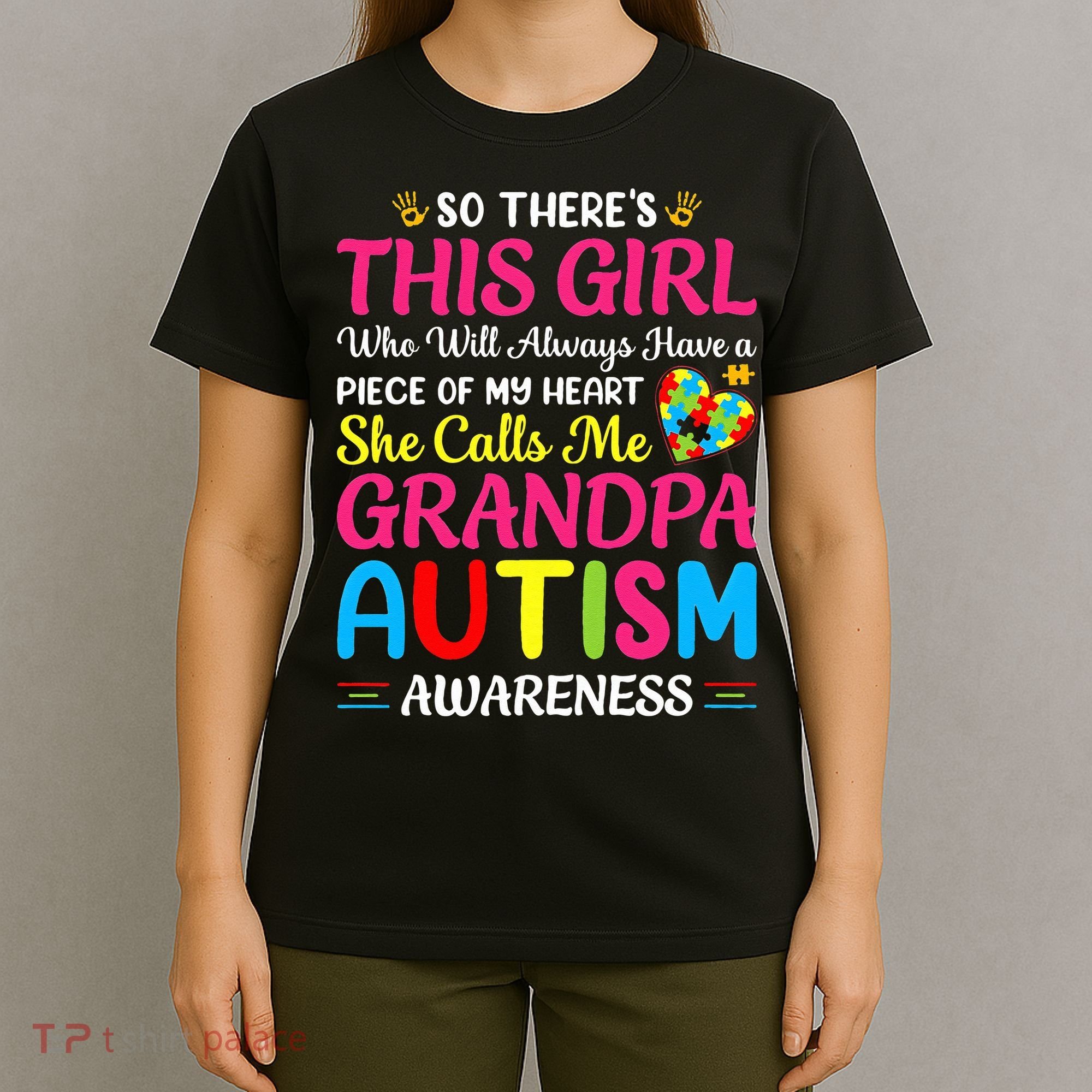 Autism Grandpa Autism Awareness Grandad Autism Motivation T-Shirt