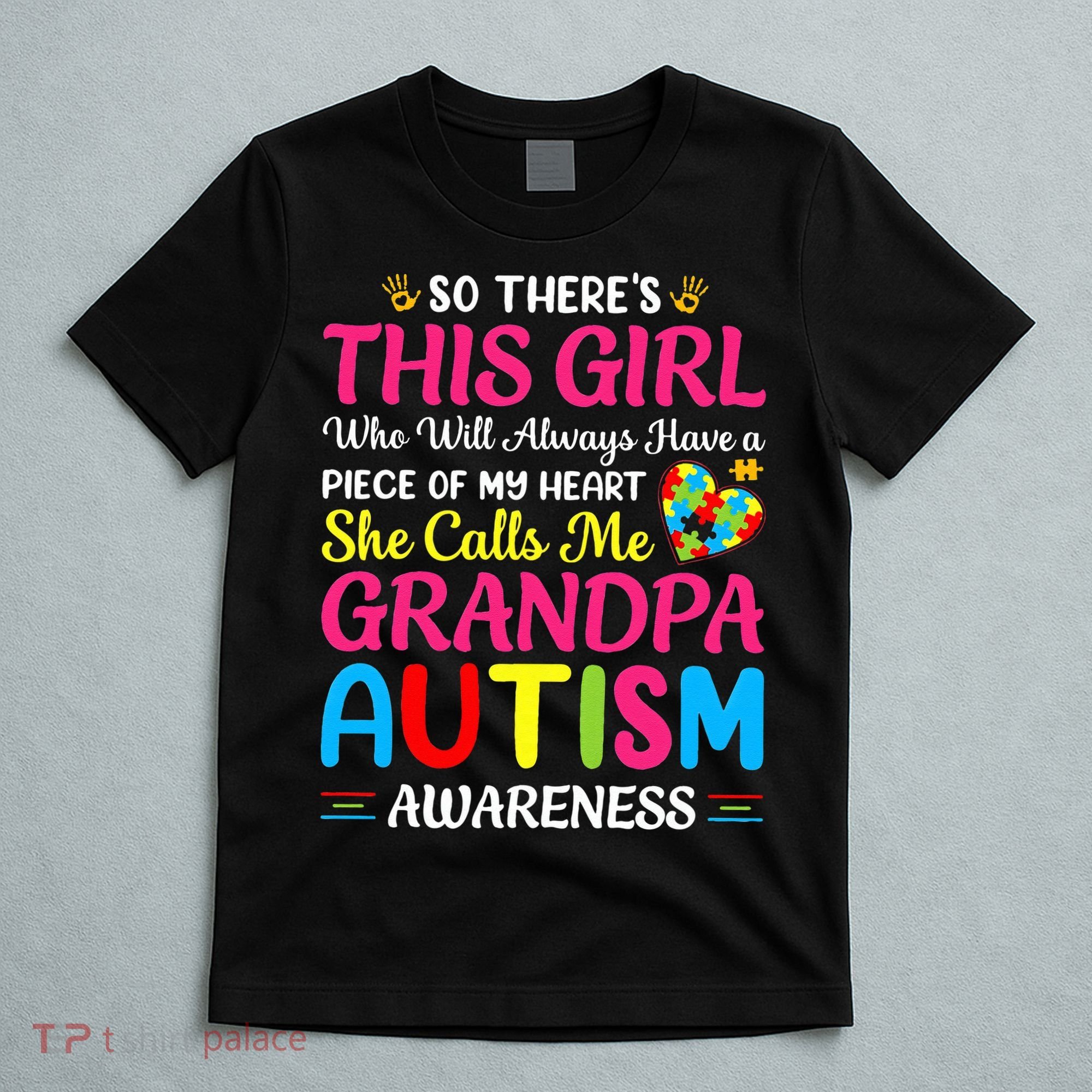 Autism Grandpa Autism Awareness Grandad Autism Motivation T-Shirt