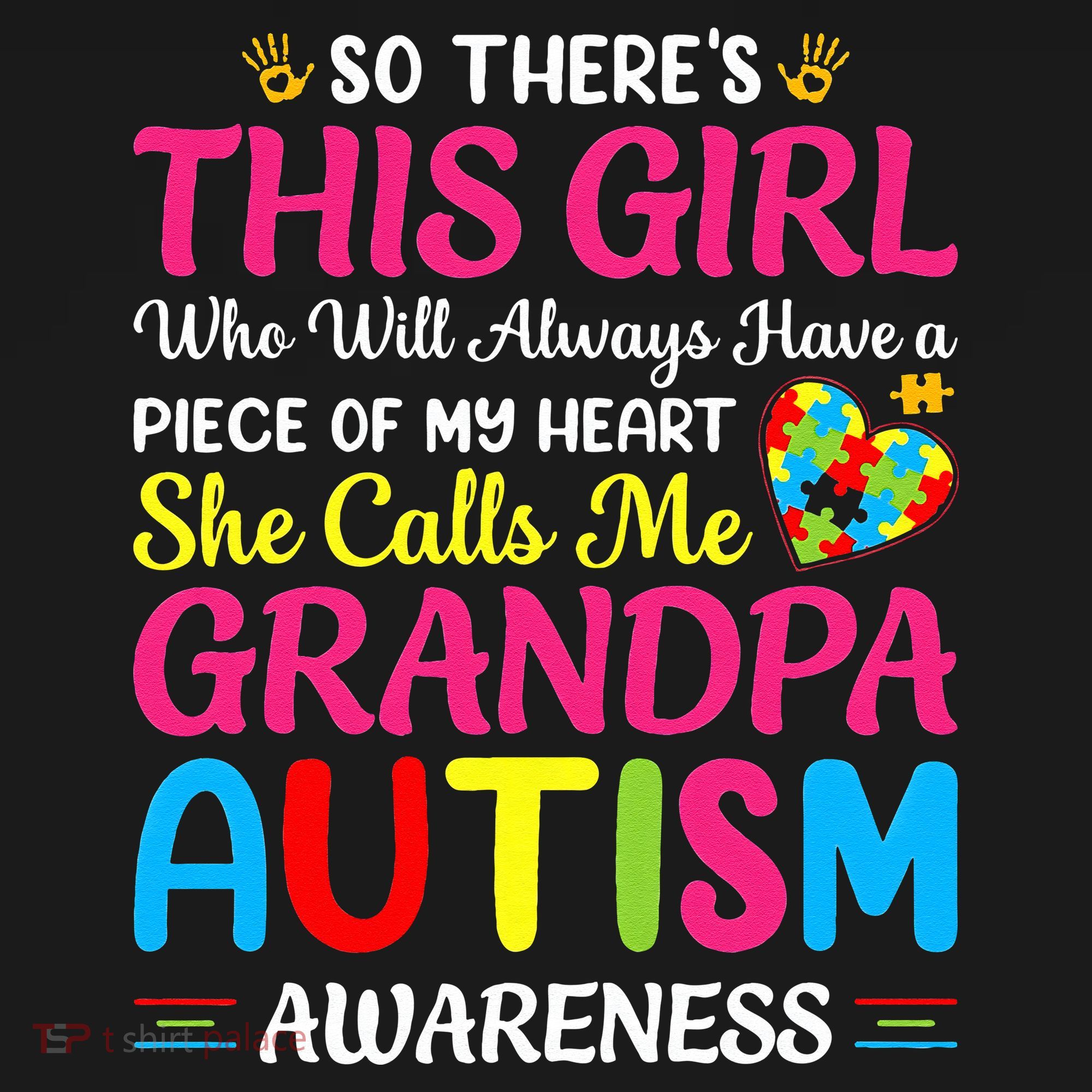 Autism Grandpa Autism Awareness Grandad Autism Motivation T-Shirt
