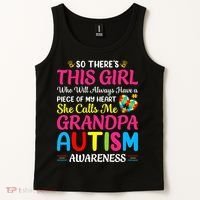 Autism Grandpa Autism Awareness Grandad Autism Motivation Tank Top thumb 2
