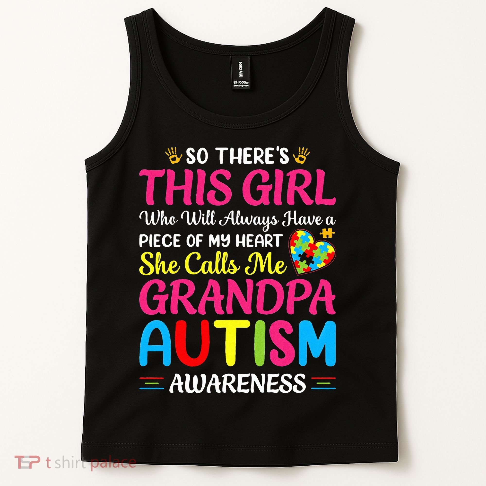 Autism Grandpa Autism Awareness Grandad Autism Motivation Tank Top