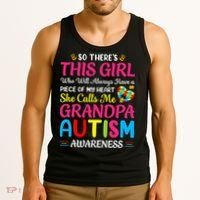 Autism Grandpa Autism Awareness Grandad Autism Motivation Tank Top thumb 3