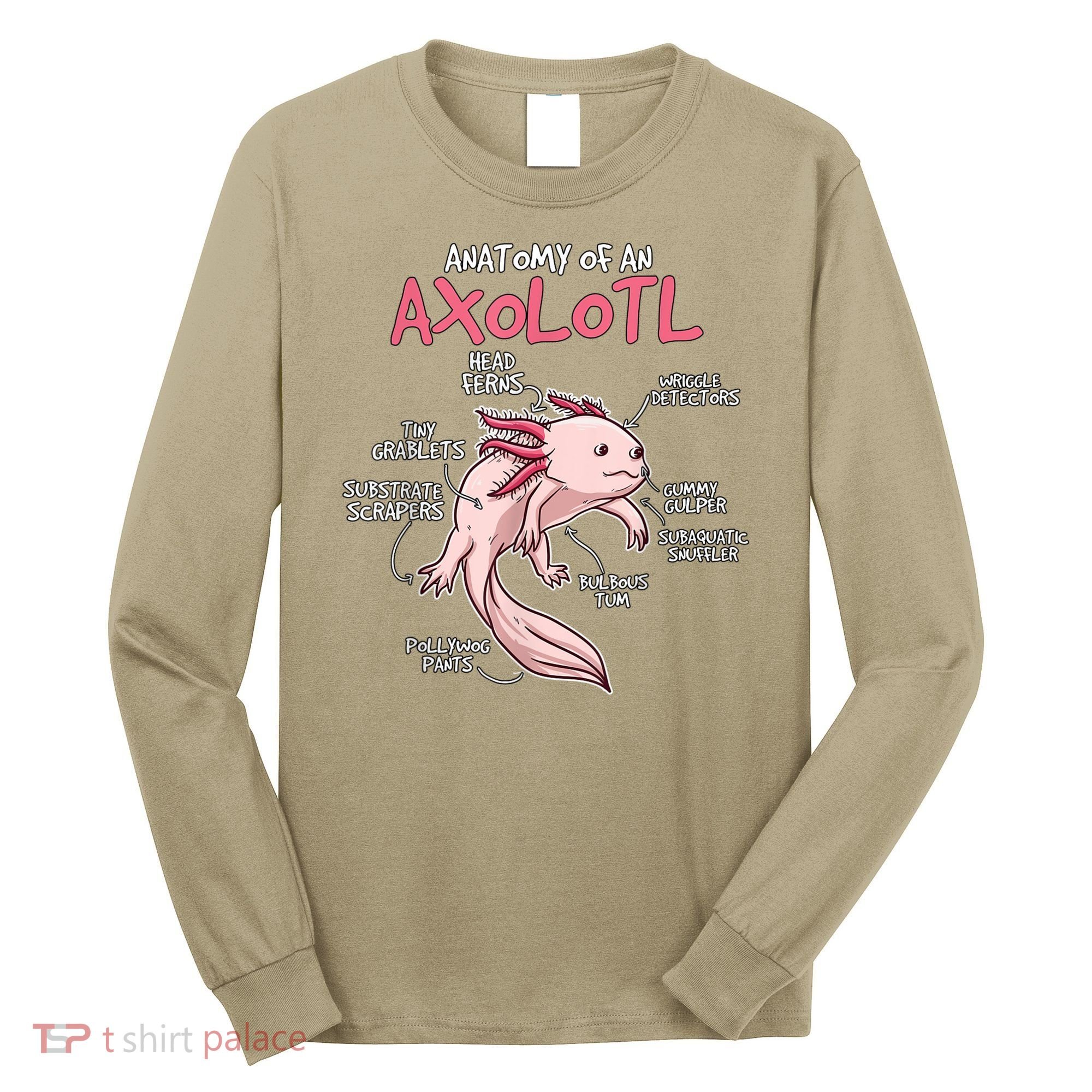 Axolotl Gift Axolotl Stuff Anatomy Of An Axolotl Long Sleeve Shirt
