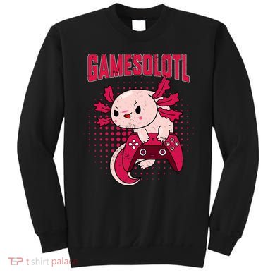 Axolotl Gamer Apparel Co. Gamer Axolotl Lover Cute Axolotl Gaming Retro Video Gamer Sweatshirt