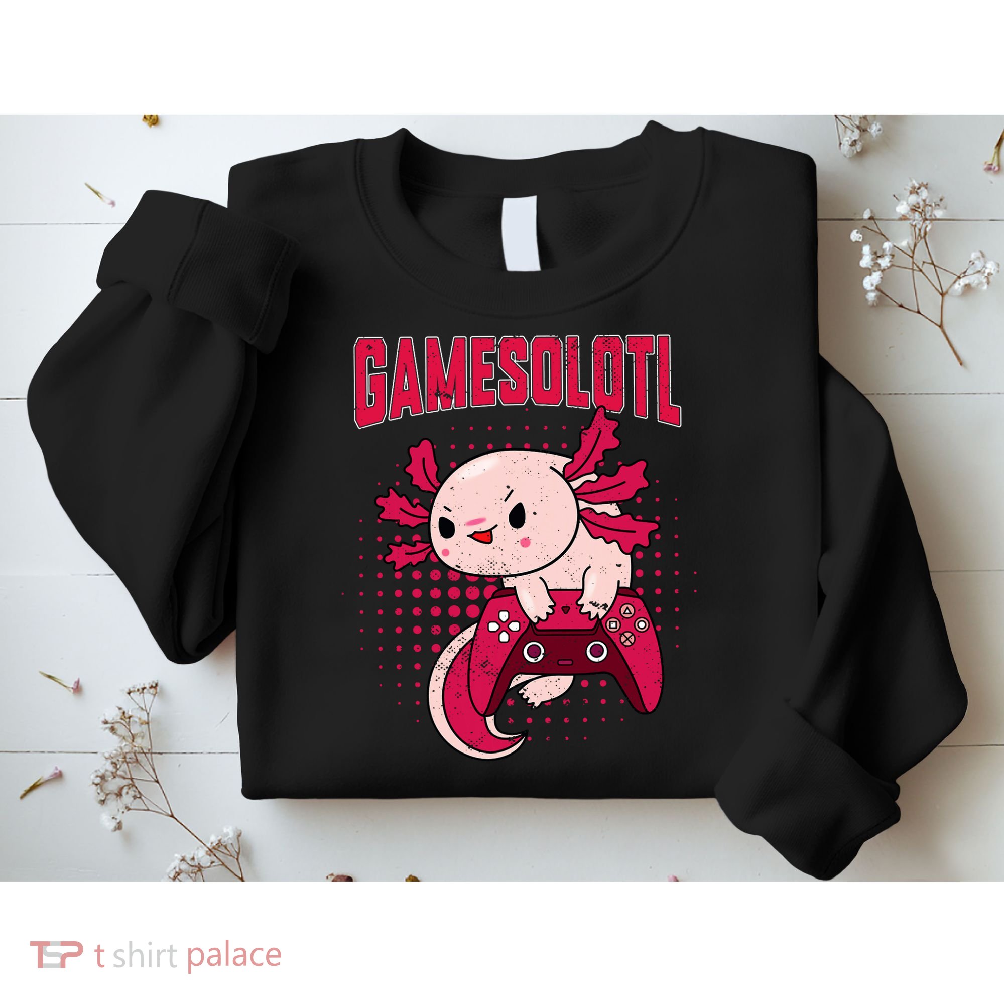 Axolotl Gamer Apparel Co. Gamer Axolotl Lover Cute Axolotl Gaming Retro Video Gamer Sweatshirt