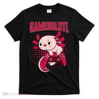 Axolotl Gamer Apparel Co. Gamer Axolotl Lover Cute Axolotl Gaming Retro Video Gamer T-Shirt thumb 0