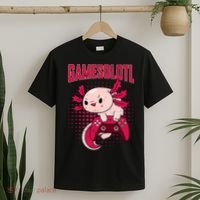 Axolotl Gamer Apparel Co. Gamer Axolotl Lover Cute Axolotl Gaming Retro Video Gamer T-Shirt thumb 2