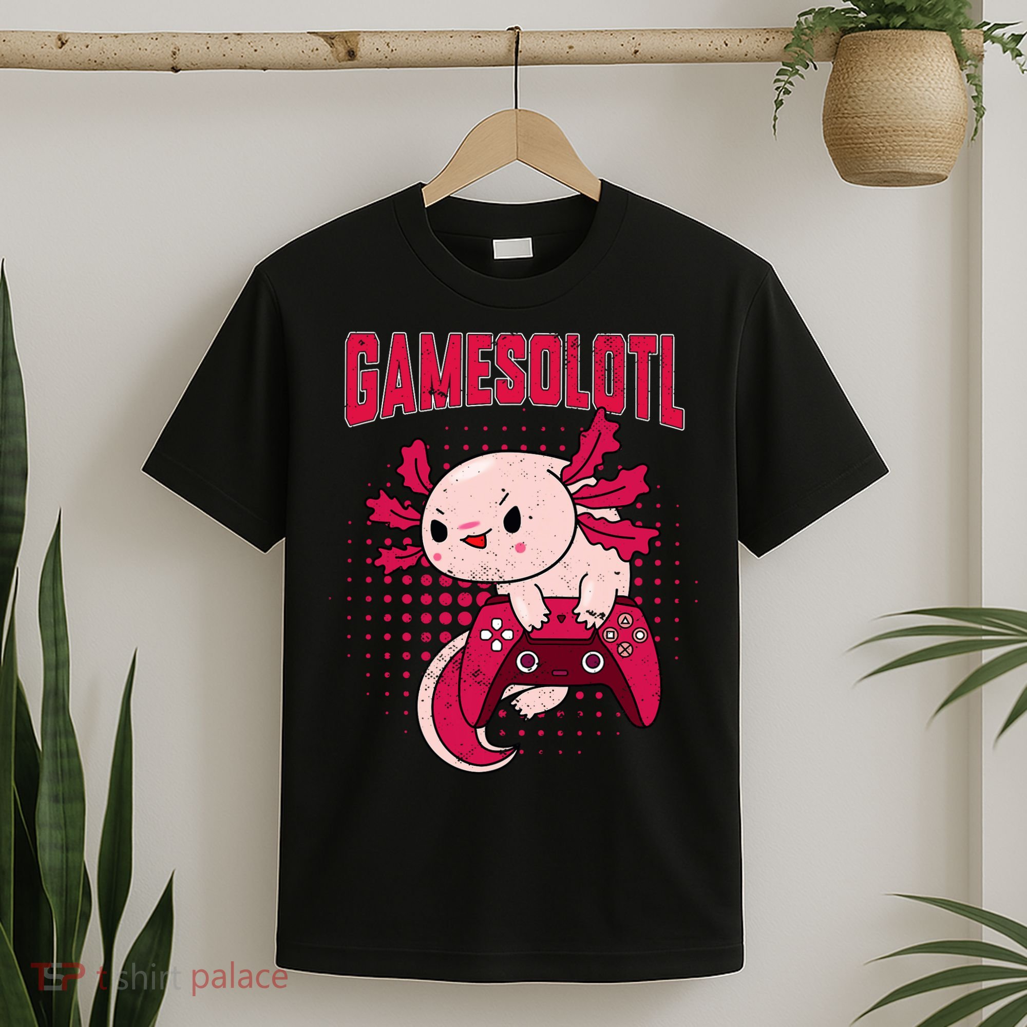 Axolotl Gamer Apparel Co. Gamer Axolotl Lover Cute Axolotl Gaming Retro Video Gamer T-Shirt