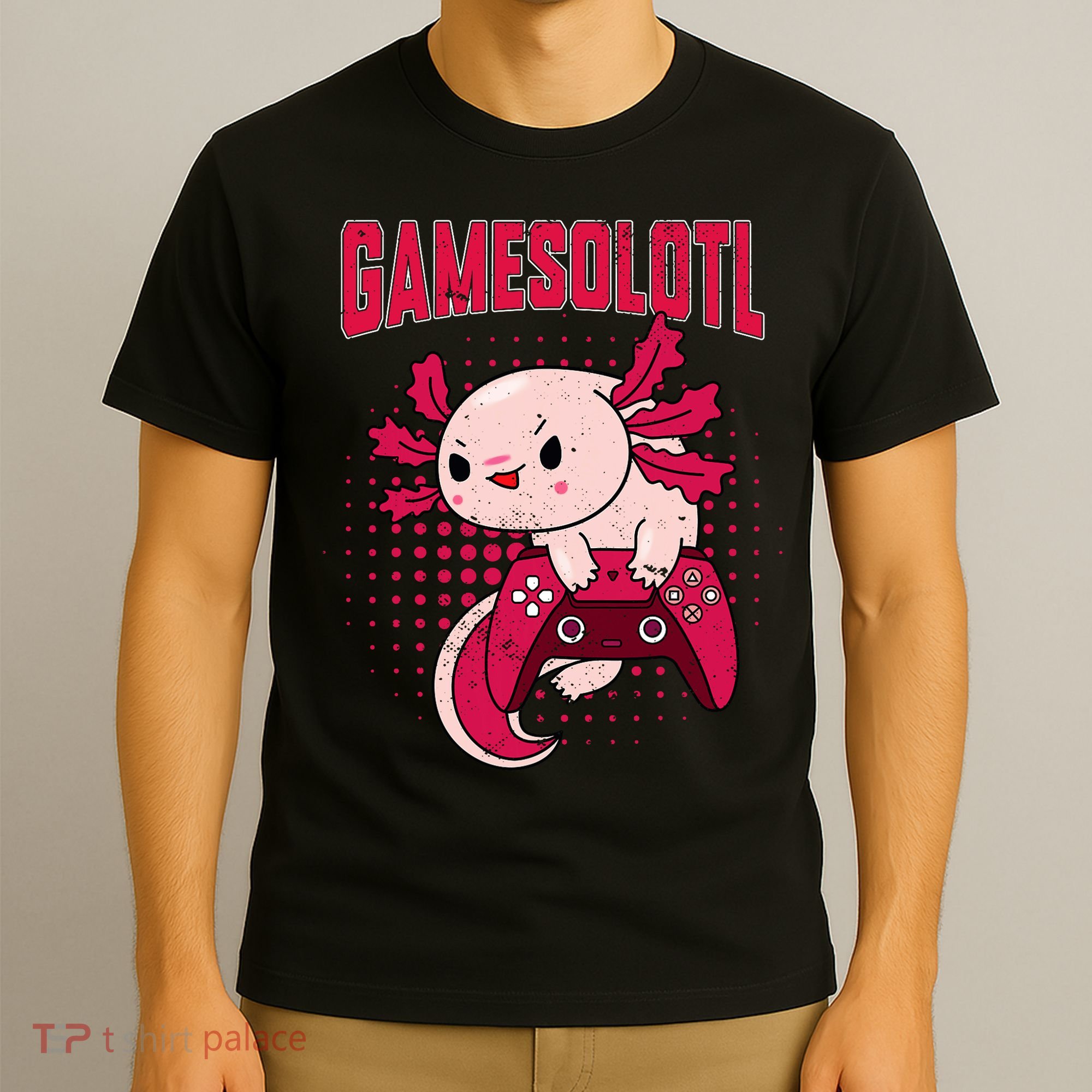 Axolotl Gamer Apparel Co. Gamer Axolotl Lover Cute Axolotl Gaming Retro Video Gamer T-Shirt
