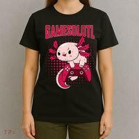 Axolotl Gamer Apparel Co. Gamer Axolotl Lover Cute Axolotl Gaming Retro Video Gamer T-Shirt thumb 4