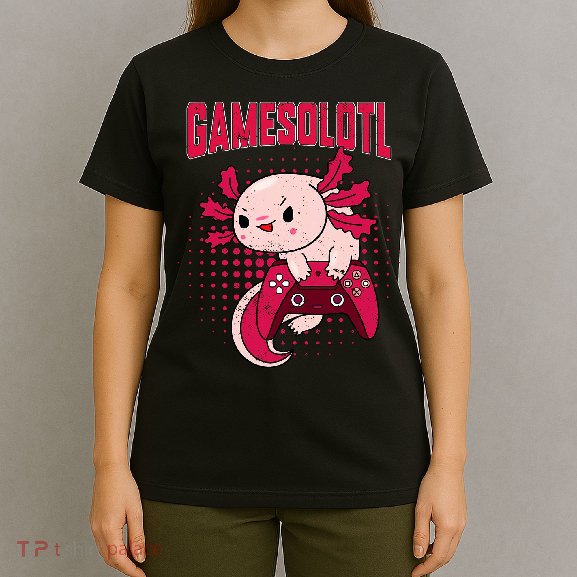 Axolotl Gamer Apparel Co. Gamer Axolotl Lover Cute Axolotl Gaming Retro Video Gamer T-Shirt