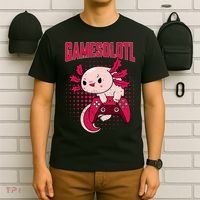 Axolotl Gamer Apparel Co. Gamer Axolotl Lover Cute Axolotl Gaming Retro Video Gamer T-Shirt thumb 6