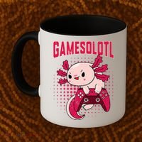 Axolotl Gamer Apparel Co. Gamer Axolotl Lover Cute Axolotl Gaming Retro Video Gamer Coffee Mug thumb 2