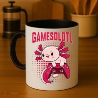 Axolotl Gamer Apparel Co. Gamer Axolotl Lover Cute Axolotl Gaming Retro Video Gamer Coffee Mug thumb 4