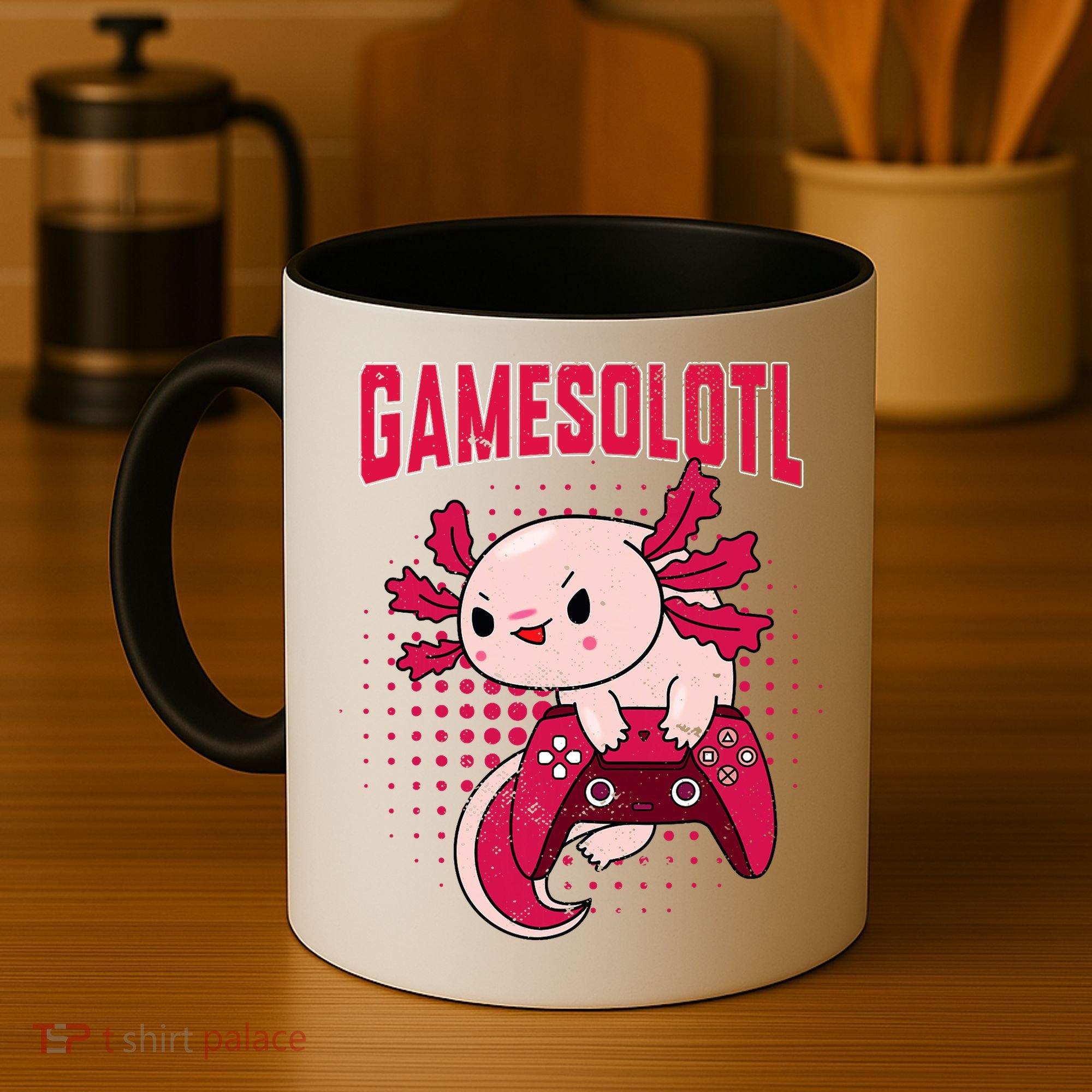 Axolotl Gamer Apparel Co. Gamer Axolotl Lover Cute Axolotl Gaming Retro Video Gamer Coffee Mug