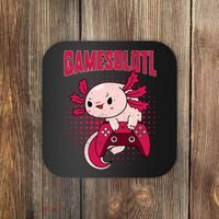 Axolotl Gamer Apparel Co. Gamer Axolotl Lover Cute Axolotl Gaming Retro Video Gamer Coaster thumb 0