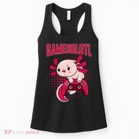 Axolotl Gamer Apparel Co. Gamer Axolotl Lover Cute Axolotl Gaming Retro Video Gamer Women's Tank Top thumb 0