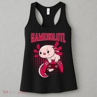 Axolotl Gamer Apparel Co. Gamer Axolotl Lover Cute Axolotl Gaming Retro Video Gamer Women's Tank Top thumb 3