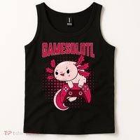 Axolotl Gamer Apparel Co. Gamer Axolotl Lover Cute Axolotl Gaming Retro Video Gamer Tank Top thumb 2