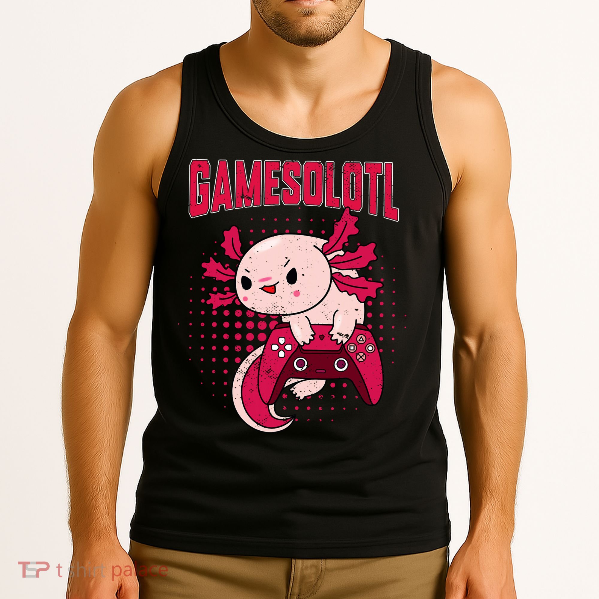 Axolotl Gamer Apparel Co. Gamer Axolotl Lover Cute Axolotl Gaming Retro Video Gamer Tank Top