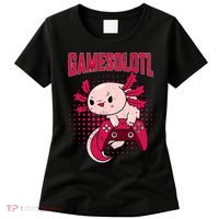 Axolotl Gamer Apparel Co. Gamer Axolotl Lover Cute Axolotl Gaming Retro Video Gamer Women's T-Shirt thumb 0