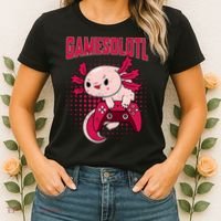 Axolotl Gamer Apparel Co. Gamer Axolotl Lover Cute Axolotl Gaming Retro Video Gamer Women's T-Shirt thumb 2