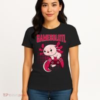 Axolotl Gamer Apparel Co. Gamer Axolotl Lover Cute Axolotl Gaming Retro Video Gamer Women's T-Shirt thumb 4