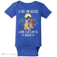A Girl And Her Dog A Bond That Can't Be Broken Baby Bodysuit thumb 0
