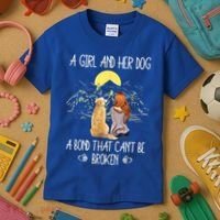 A Girl And Her Dog A Bond That Can't Be Broken Kids T-Shirt thumb 3