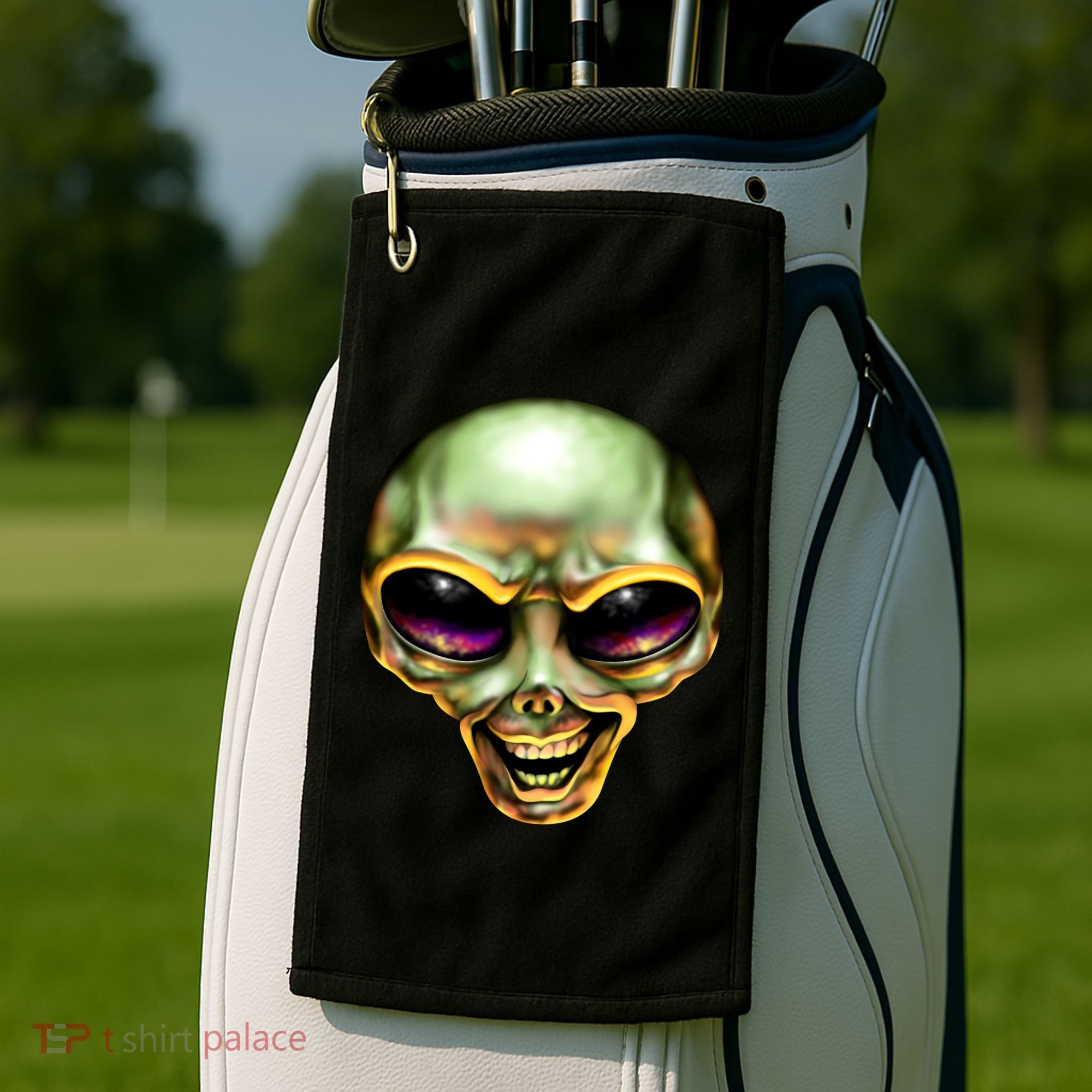 Alien Grin Golf Towel