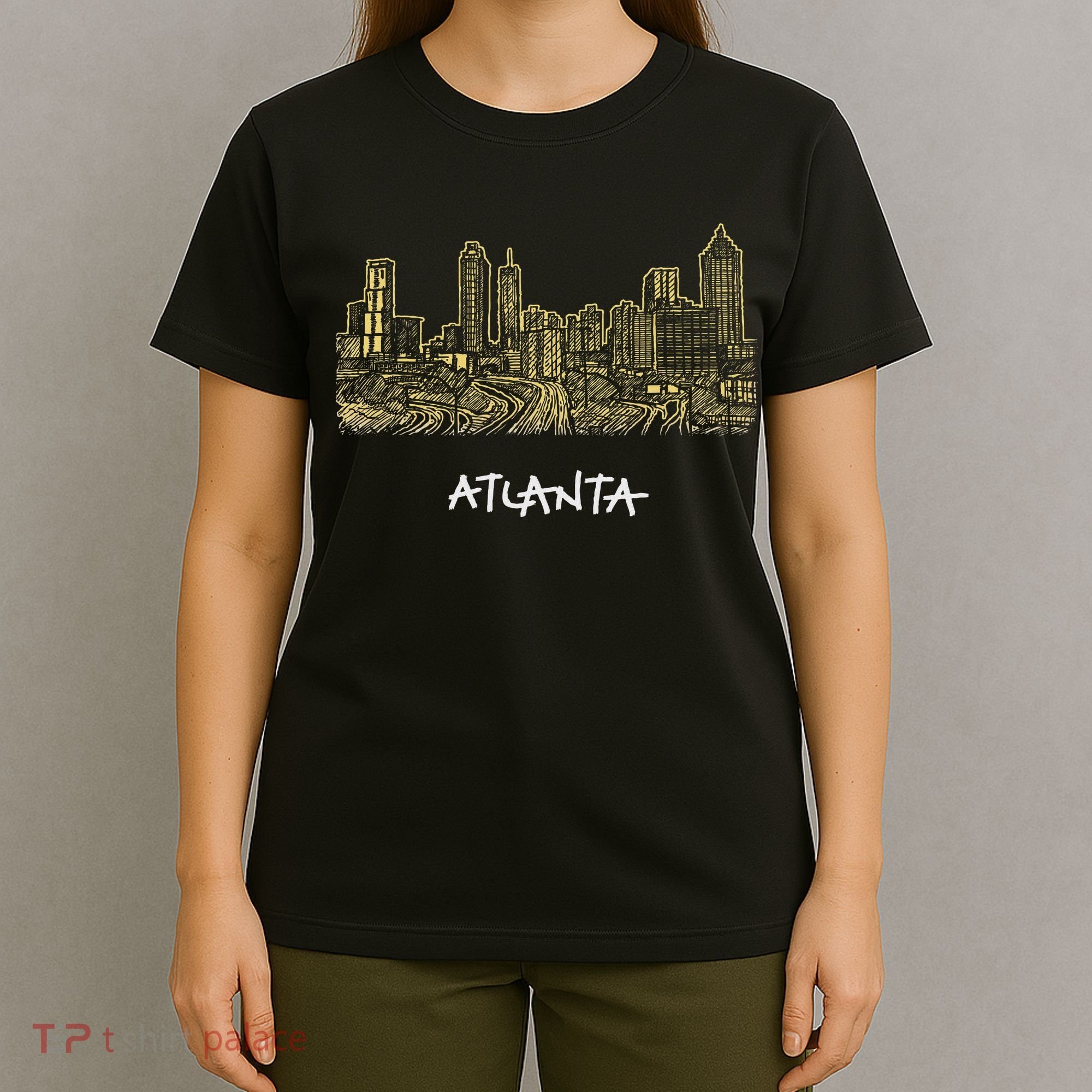 Atlanta Georgia Atl Peach State Skyline Panorama T-Shirt