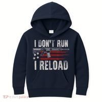 AR15 Gun American Flag I Don't Run I Reload I Dont Run Kids Hoodie thumb 0
