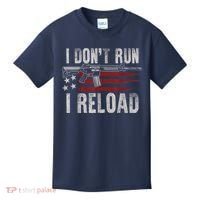 AR15 Gun American Flag I Don't Run I Reload I Dont Run Kids T-Shirt thumb 0