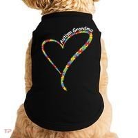 Autism Grandma Autism Awareness Puzzle Piece Heart Doggie Tank thumb 0