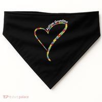 Autism Grandma Autism Awareness Puzzle Piece Heart USA-Made Doggie Bandana thumb 0
