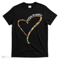 Autism Grandma Autism Awareness Puzzle Piece Heart T-Shirt thumb 0