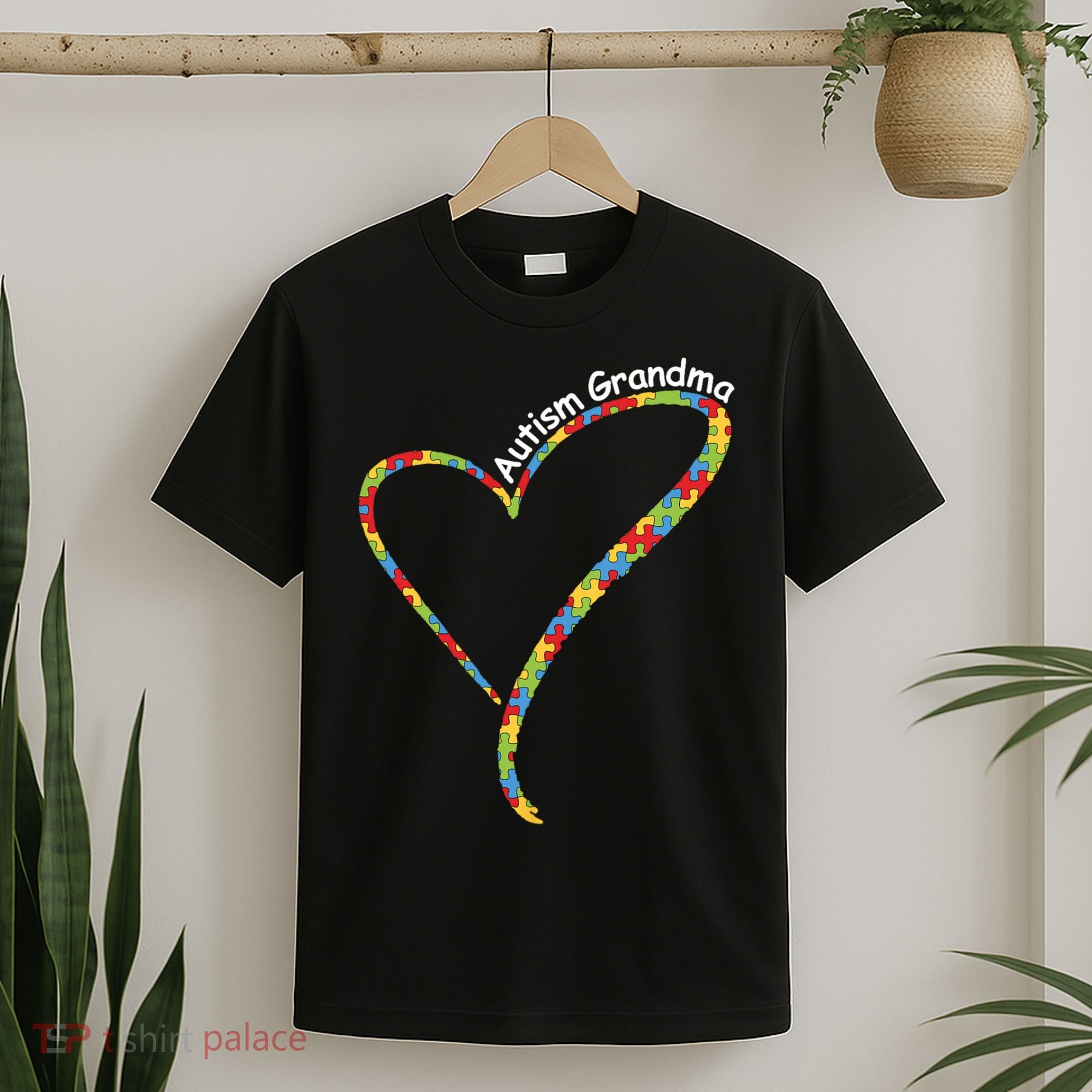 Autism Grandma Autism Awareness Puzzle Piece Heart T-Shirt
