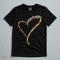 Autism Grandma Autism Awareness Puzzle Piece Heart T-Shirt thumb 5