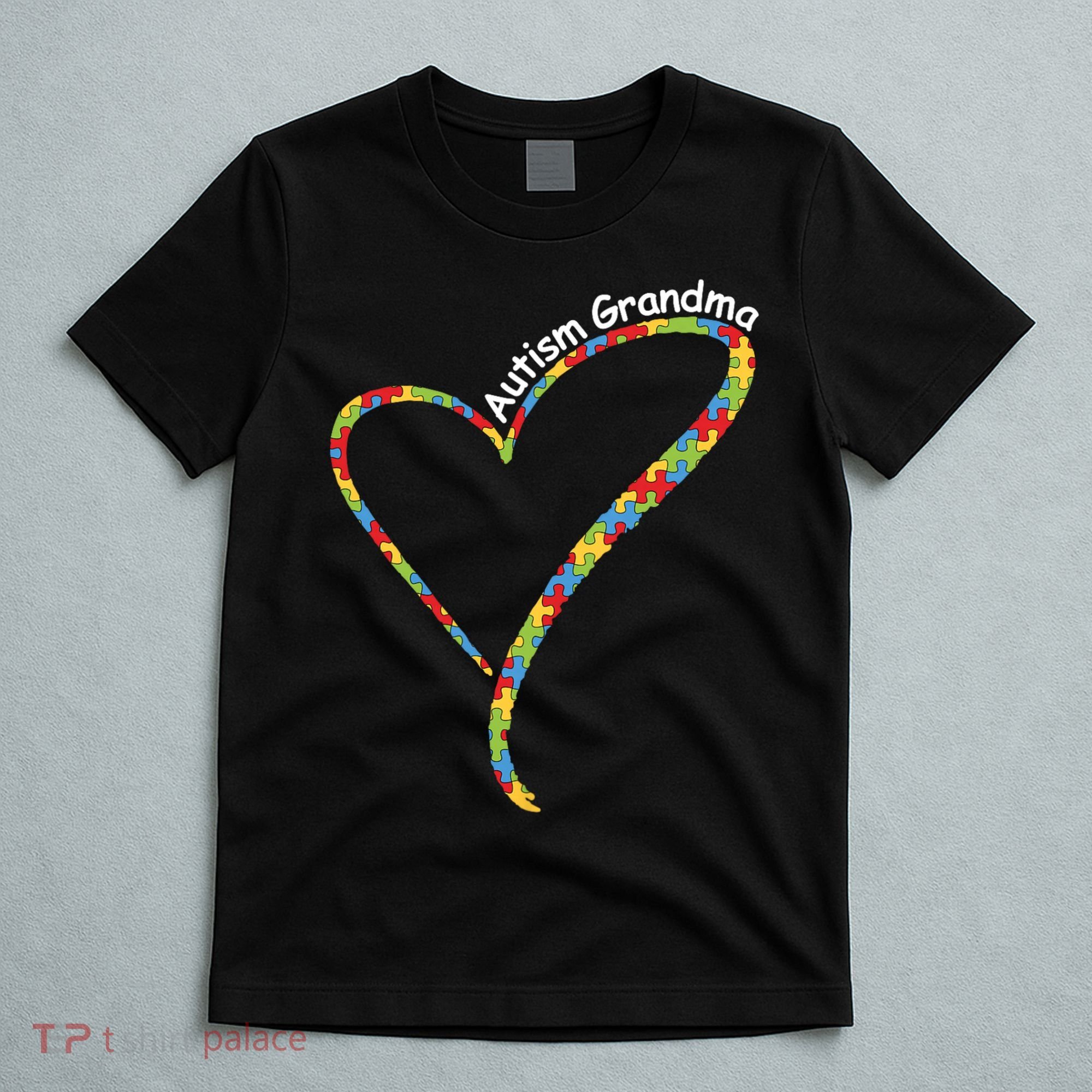 Autism Grandma Autism Awareness Puzzle Piece Heart T-Shirt