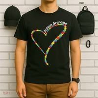 Autism Grandma Autism Awareness Puzzle Piece Heart T-Shirt thumb 6