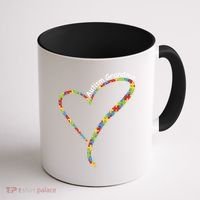 Autism Grandma Autism Awareness Puzzle Piece Heart Coffee Mug thumb 1