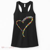 Autism Grandma Autism Awareness Puzzle Piece Heart Women's Tank Top thumb 0